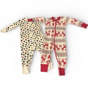 Hanna Andersson 12-18 mo Polka Dot and Christmas Kids Footies Bundle